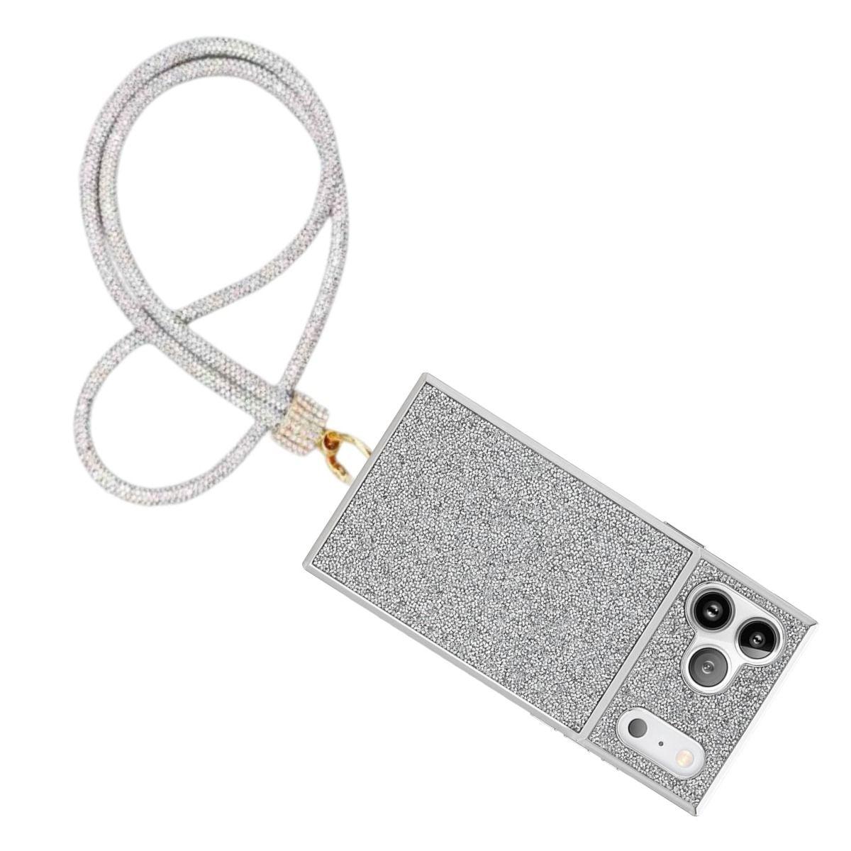 Rhinestone Long Phone Strap Clear Bling Lanyard