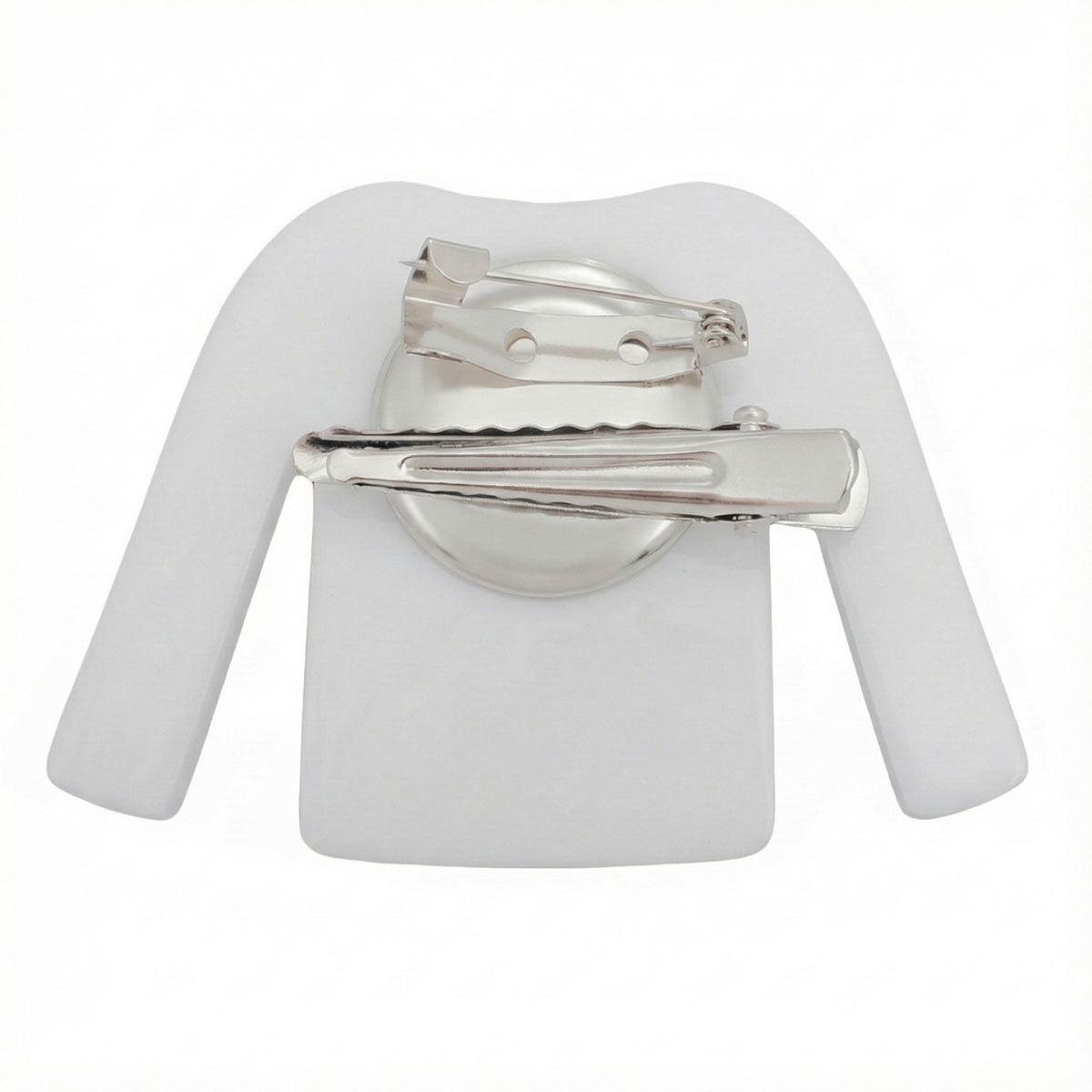 Brooch Hair Clip Black White Stripe COCO Shirt Pin