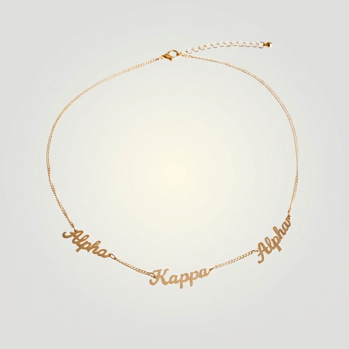 Alpha Kappa Alpha Gold Script Chain Necklace