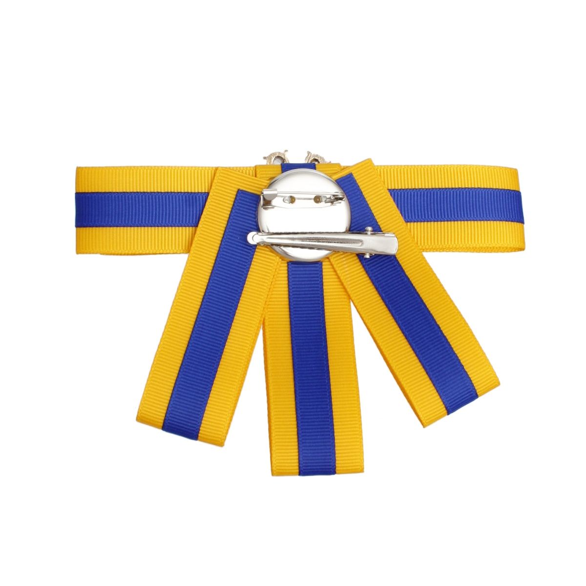 SGRHO Sorority Blue Gold Bow Tie Style Brooch