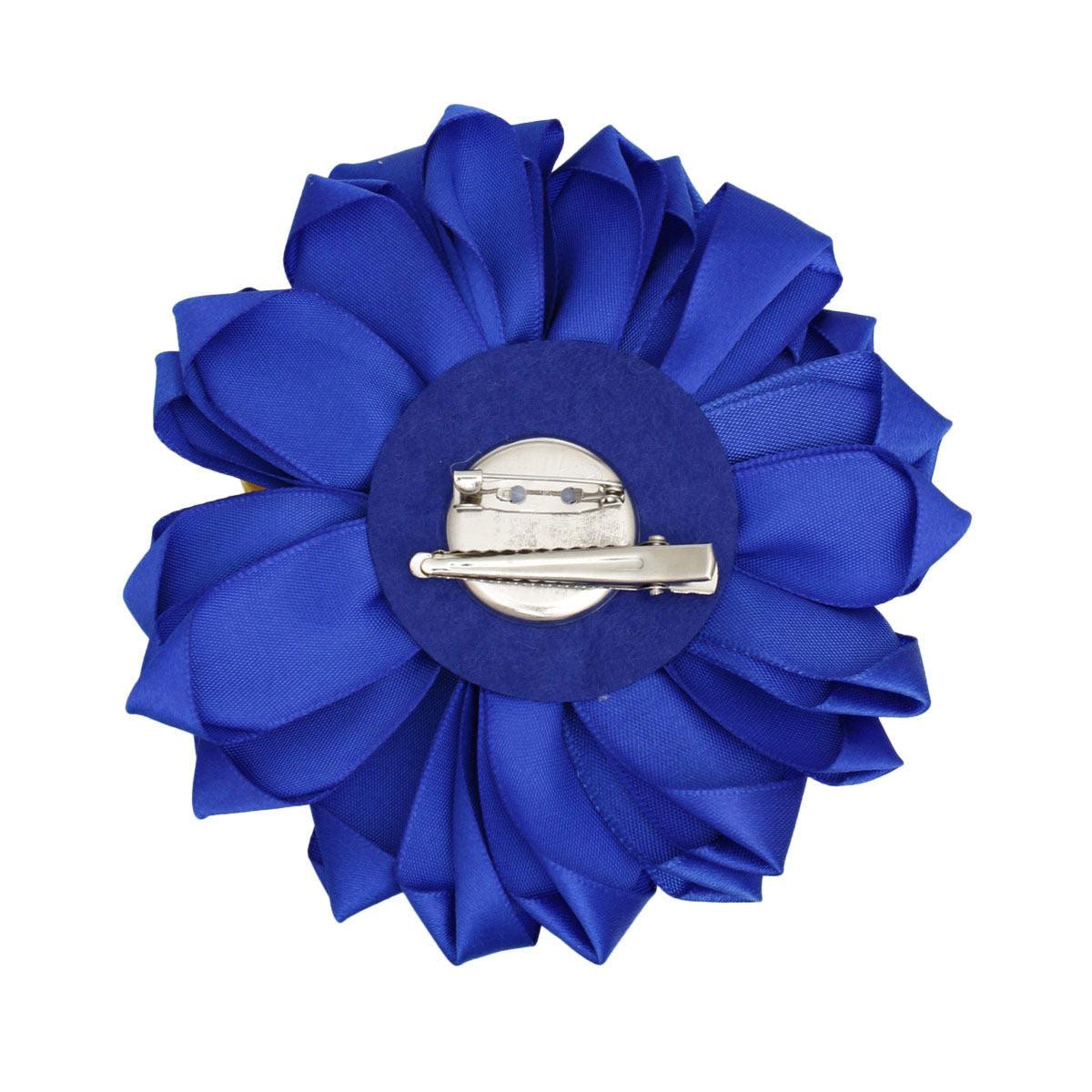 Blue Yellow Flower Pearl Brooch