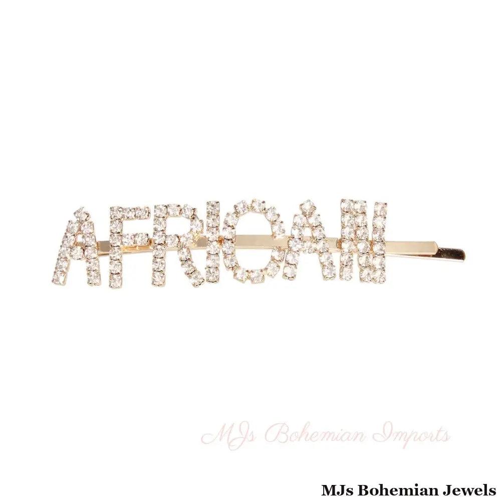 Gold AFRICAN Sparkle Hair Pin