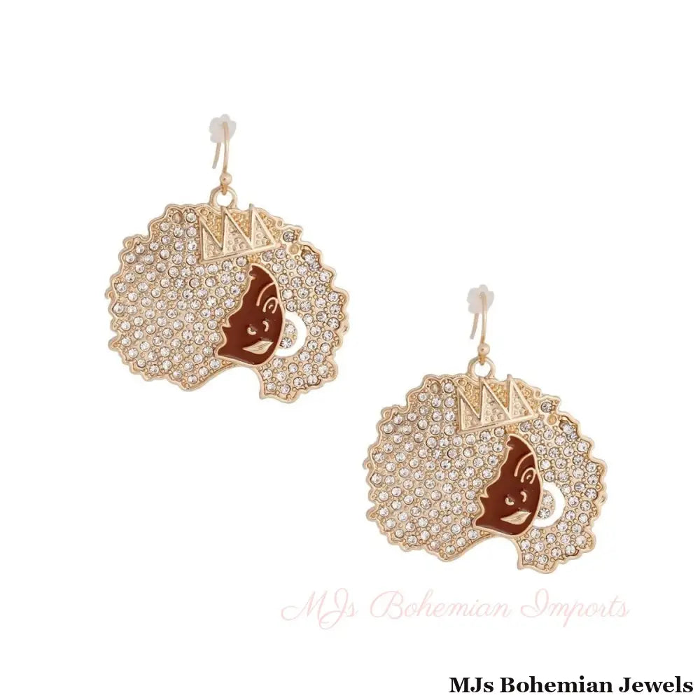 Gold Afro Queen Fishhooks