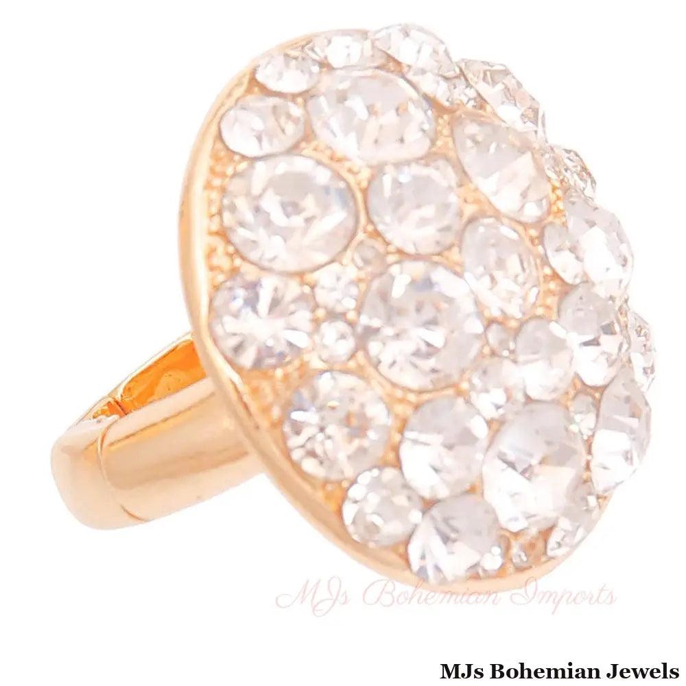 Gold Crystal Bauble Cocktail Ring