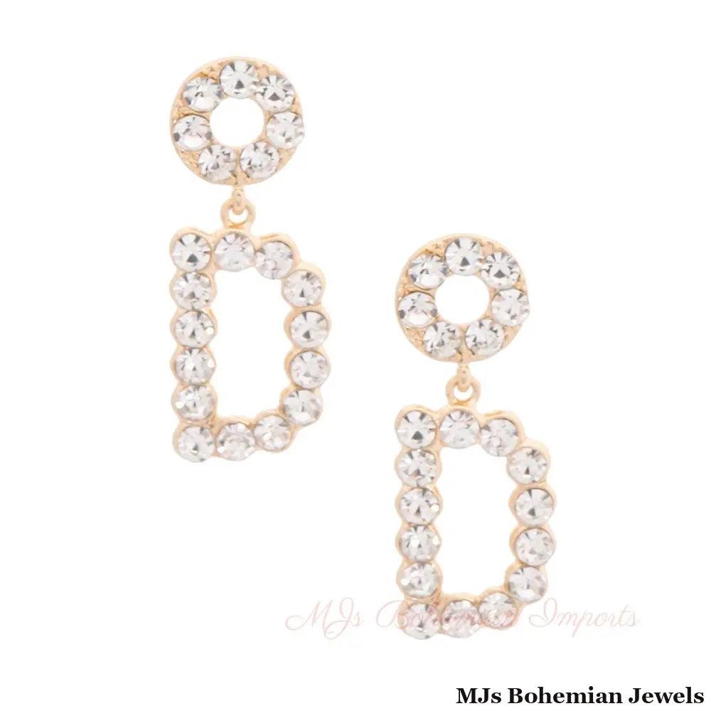 Gold Dangling D Earrings