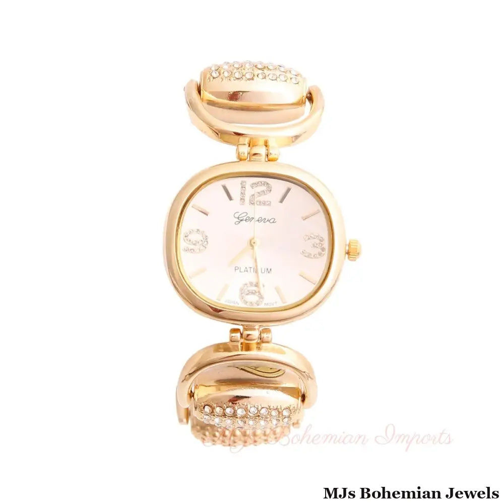 Gold Horsebit Stone Watch