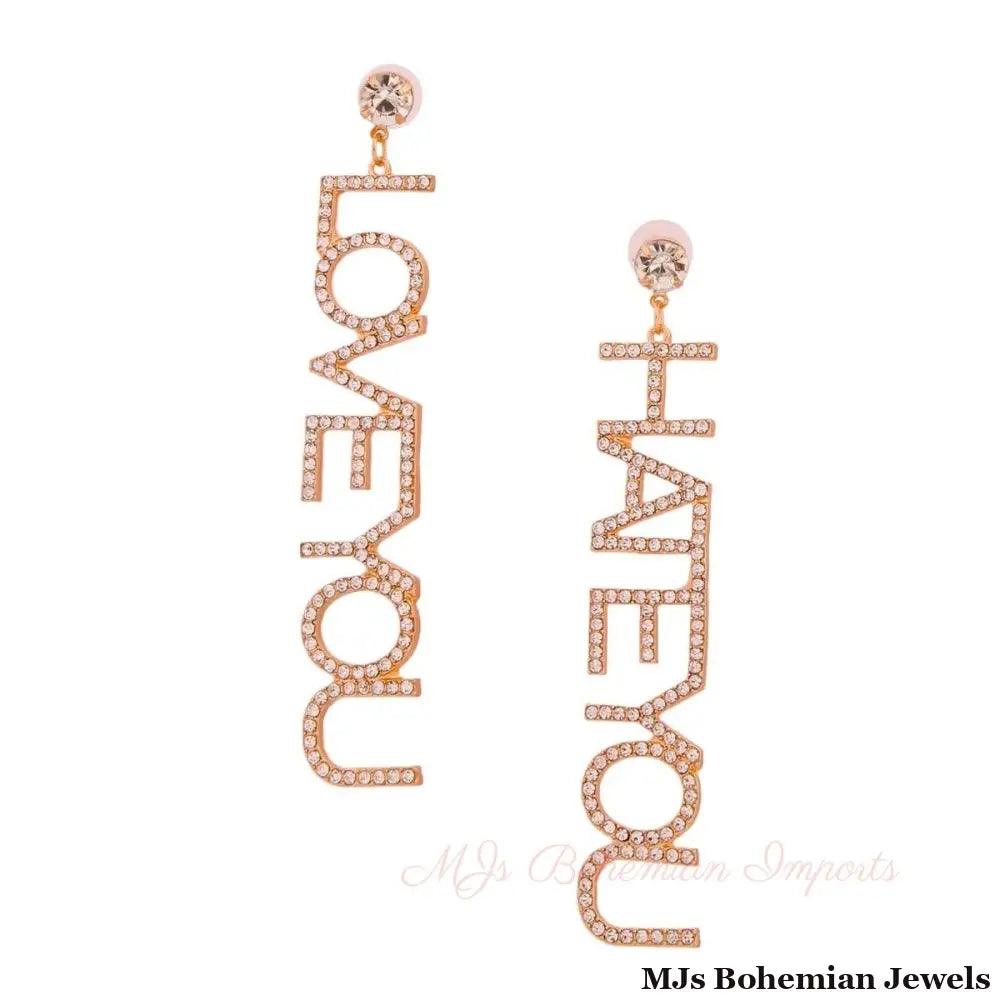 Gold Love You Hate You Earrings