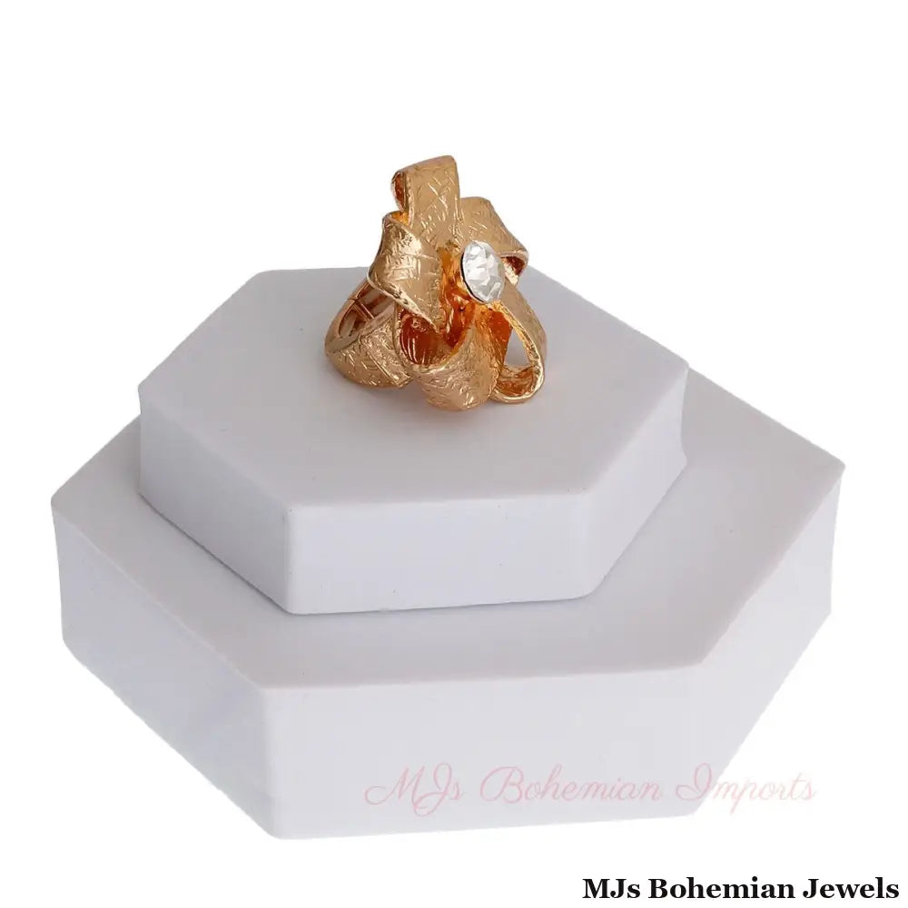 Gold Metal Bow Ring