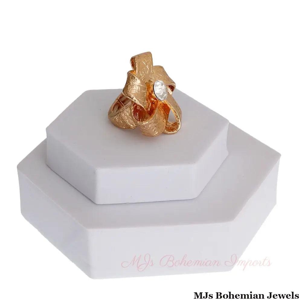 Gold Metal Bow Ring