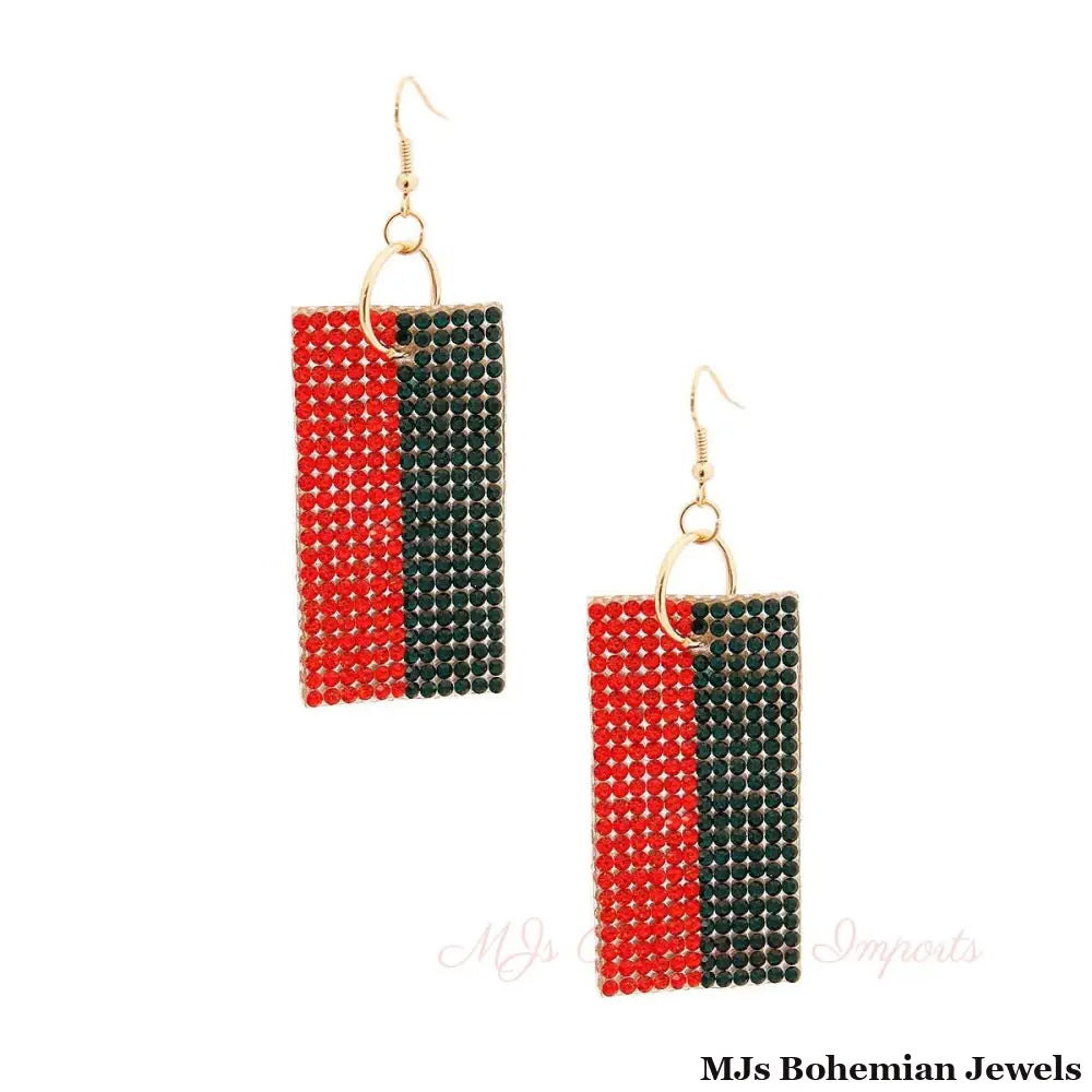 Golden Gleam: Stripe Stone Earrings