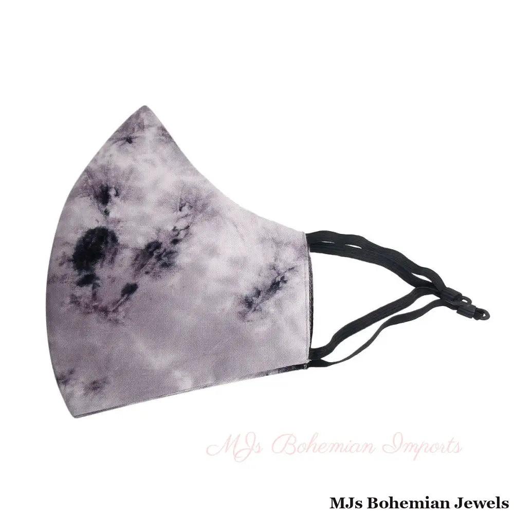 Gray and Black Tie Dye Mask