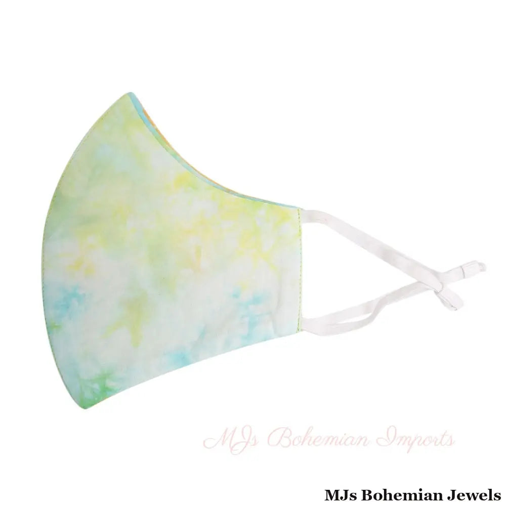 Green and Yellow Tie Dye Mask