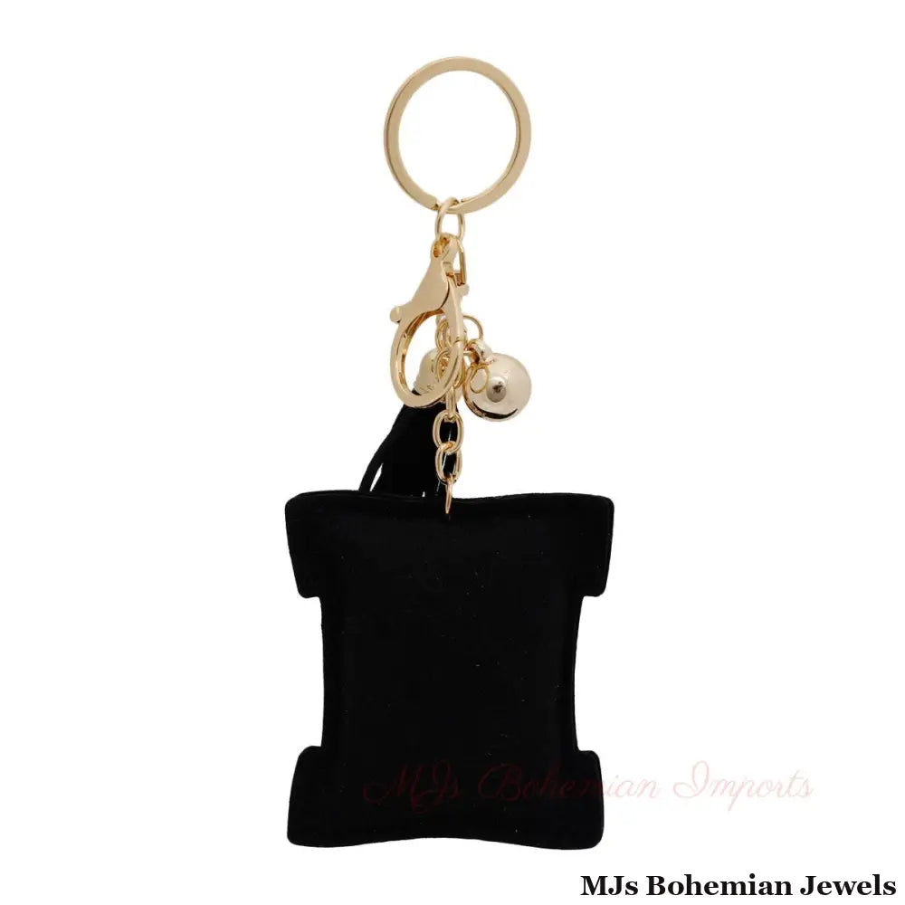 H Black Keychain Bag Charm