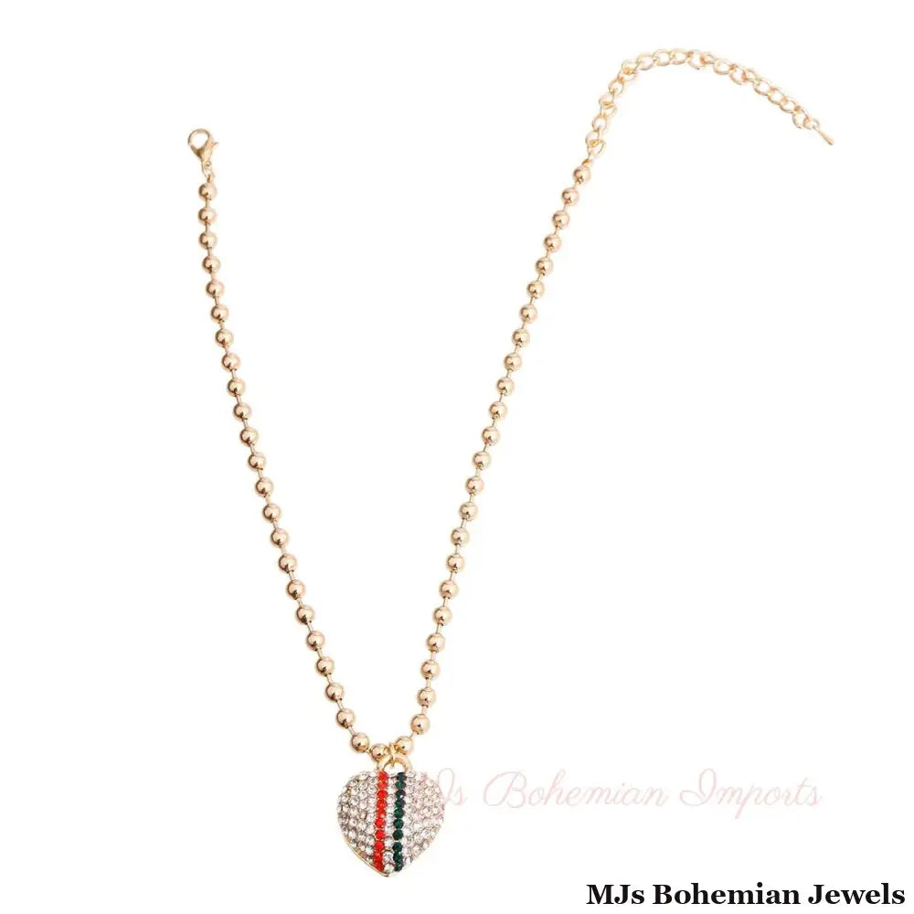 Heartfelt Harmony: Stripe Ball Necklace