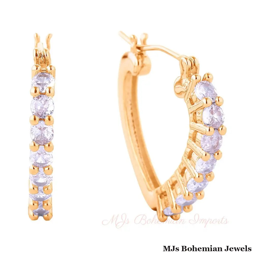 Hoop 14K Gold Small CZ Heart for Women