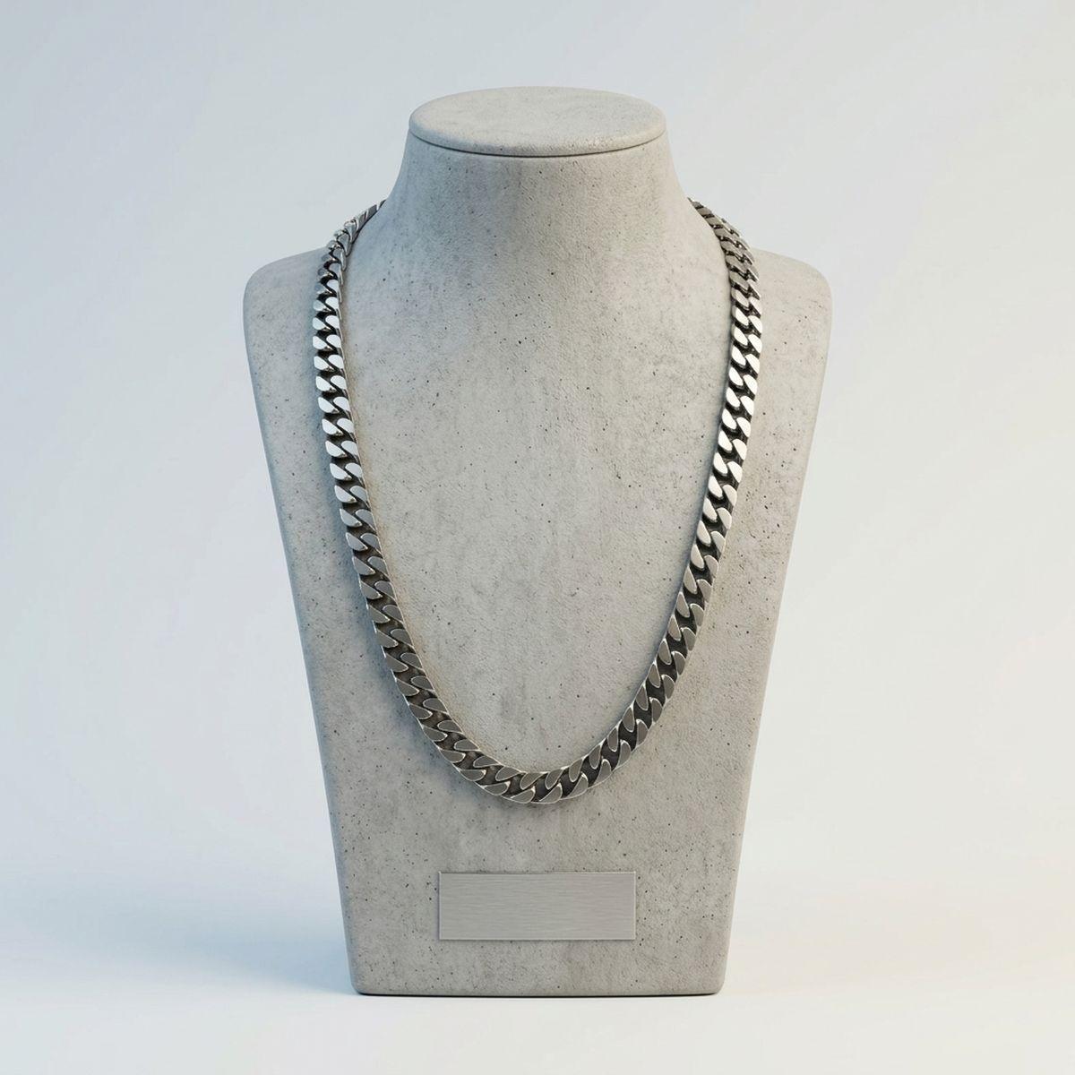 Men's 24in 6DC 10mm Antique Stainless Steel Chain