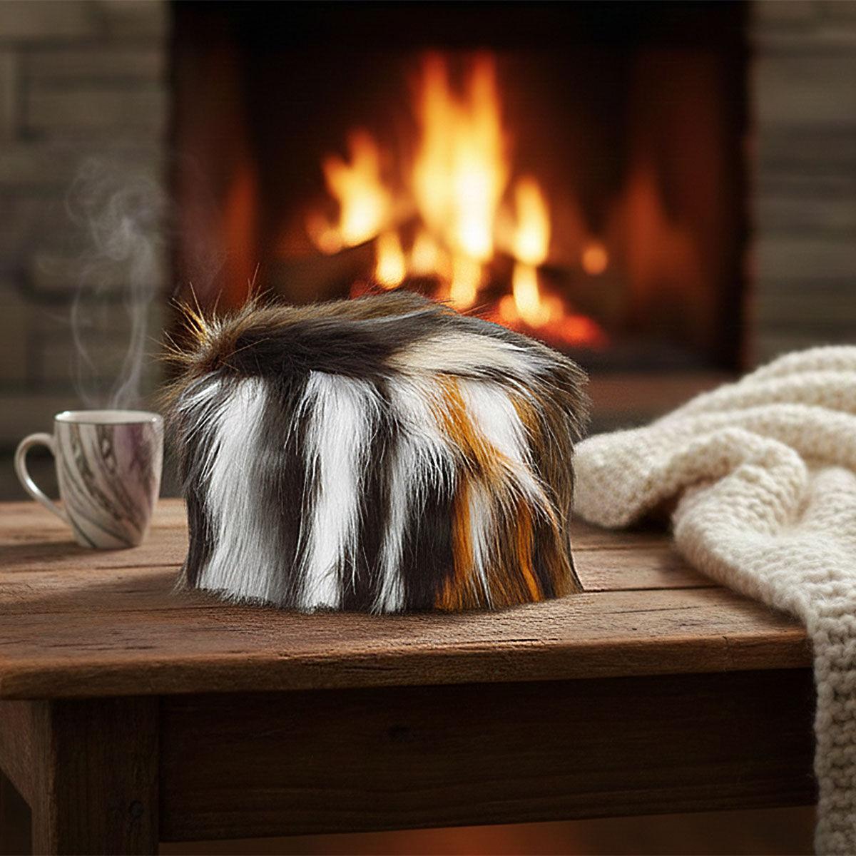Hat Luxe Faux Fur Multi Color Kubanka Winter Cap