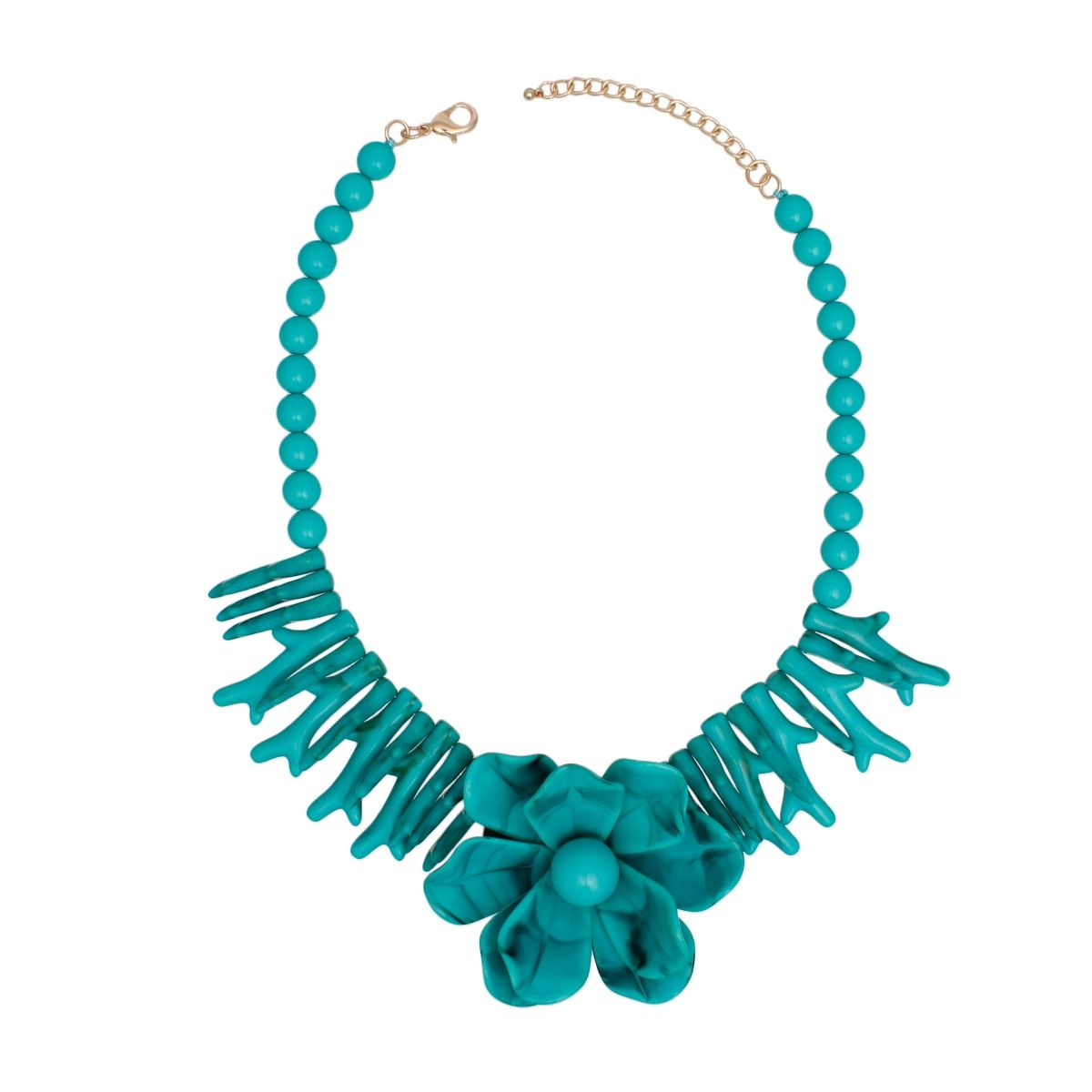 Collar Turquoise Exotic Goddess Floral Necklace