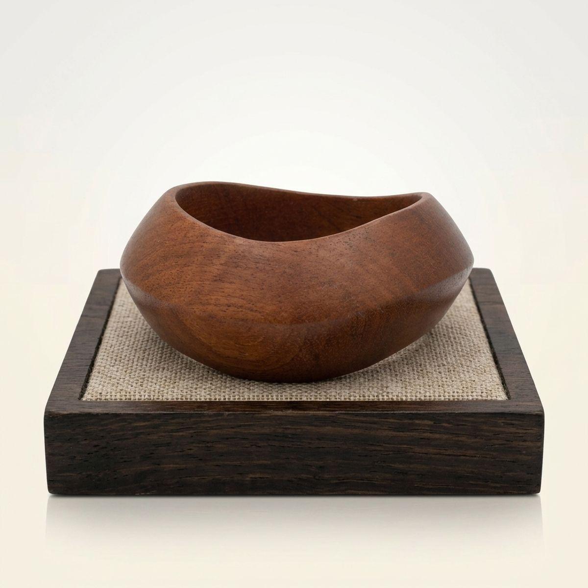 Bangle Dark Wood Grain Wavy Profile Bracelet