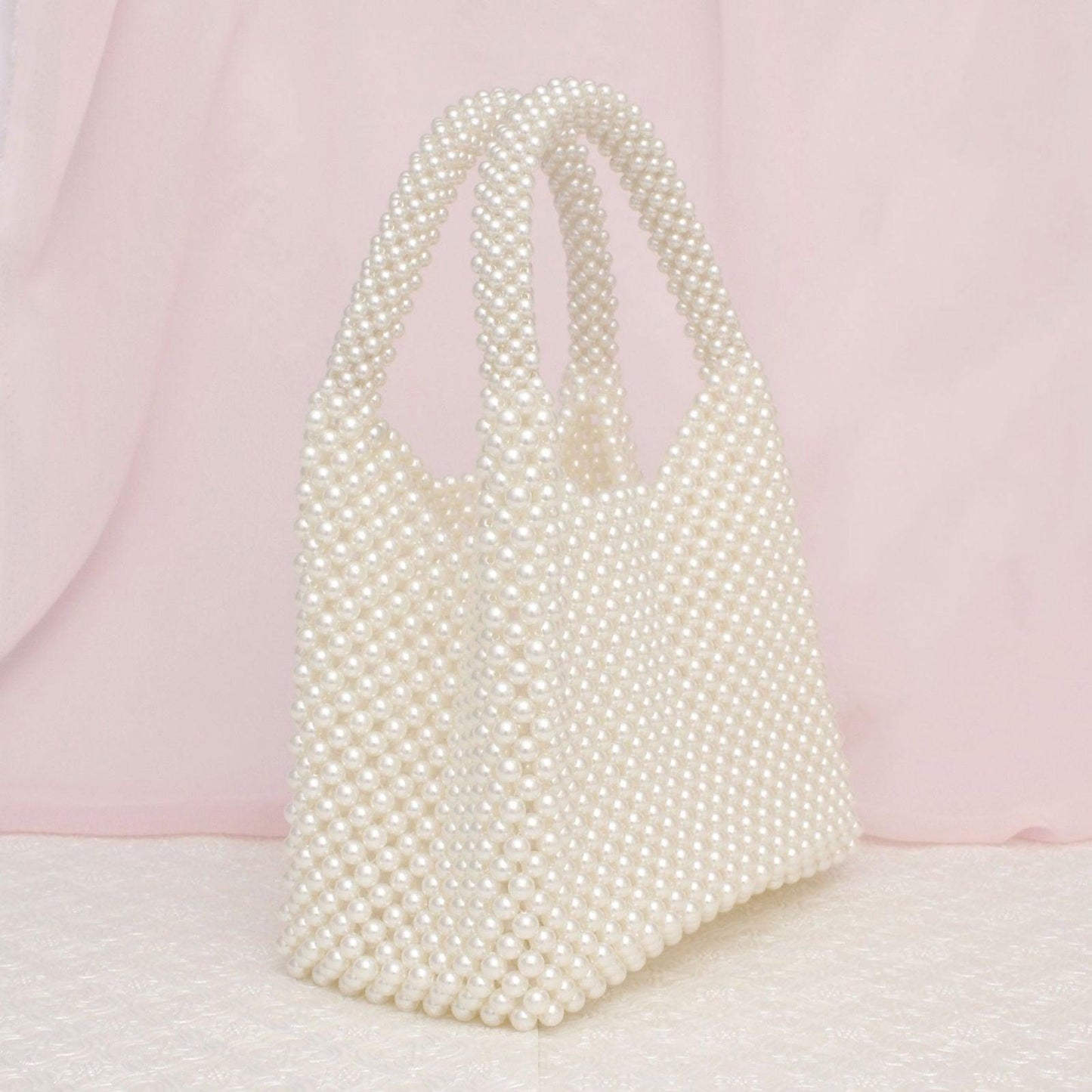Top Handle Luxe Lady Cream Pearl Hollywood Handbag