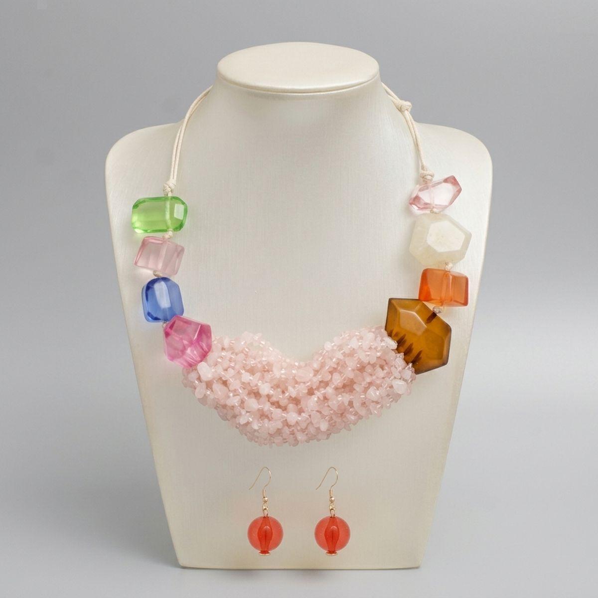 Colorful Geometric 21 Layer Stone Bead Necklace