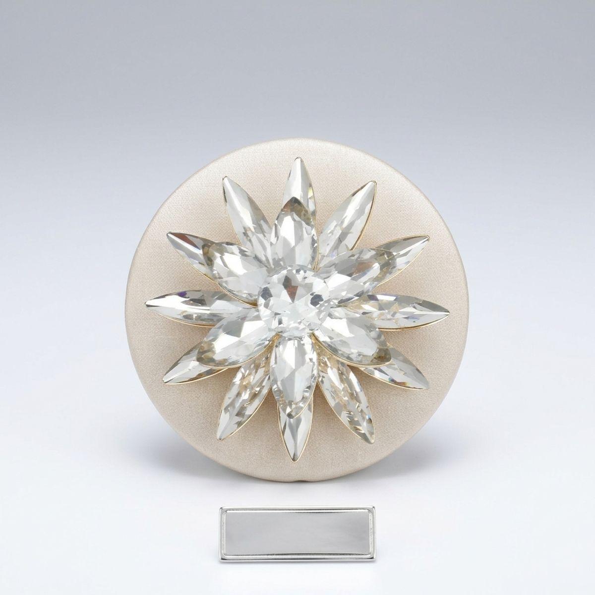 Oversized Brooch Gold Marquise Crystal Flower Pin