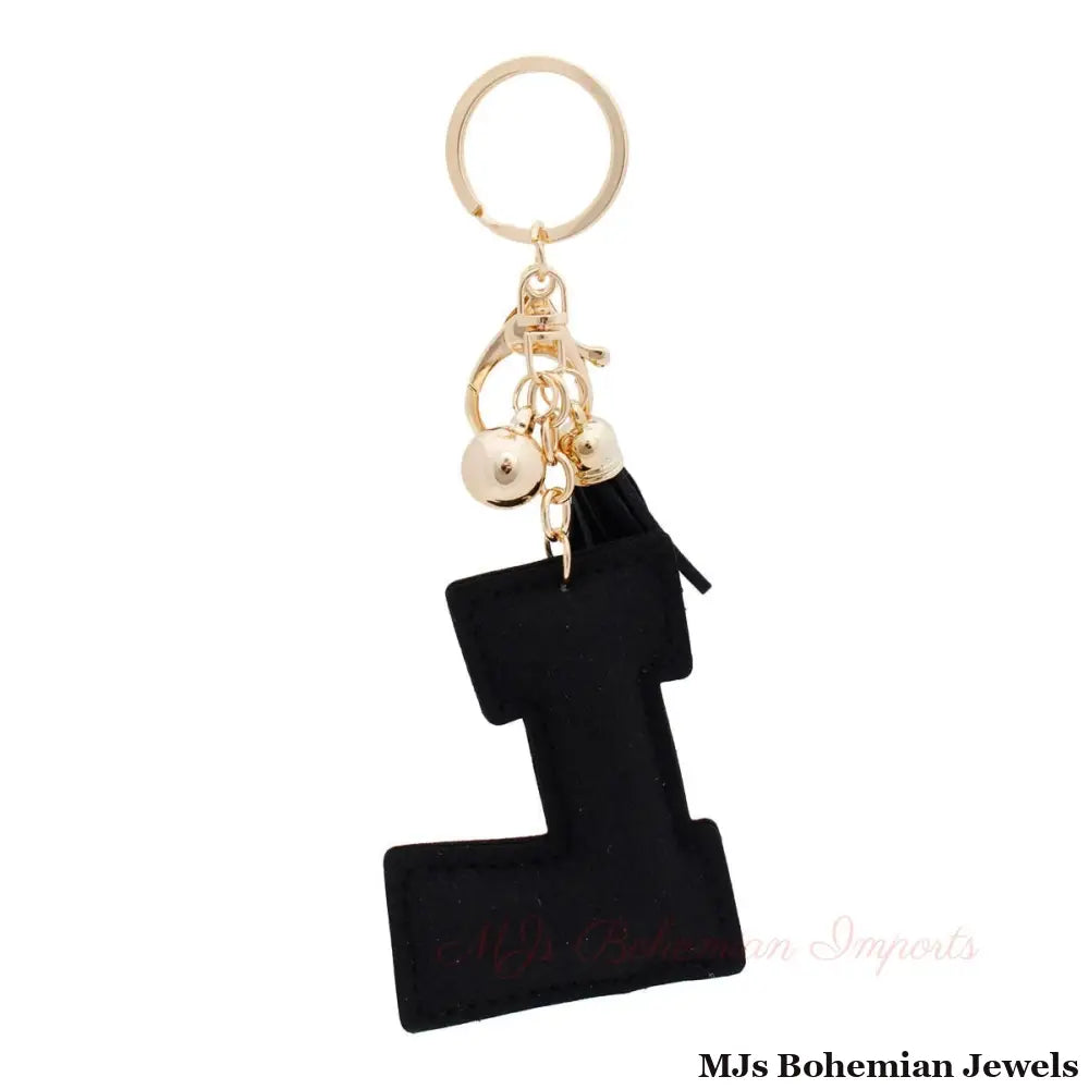 L Black Keychain Bag Charm