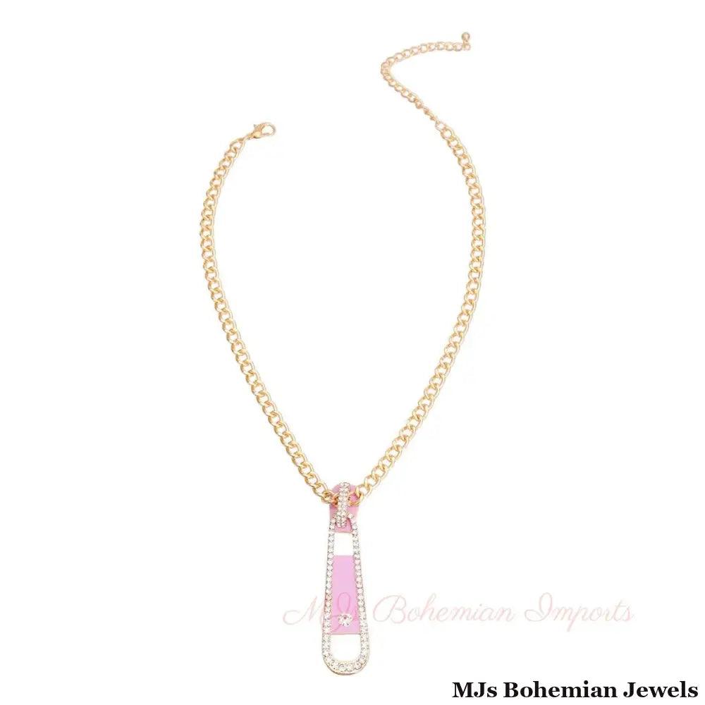 Lavender Zipper Pendant Necklace