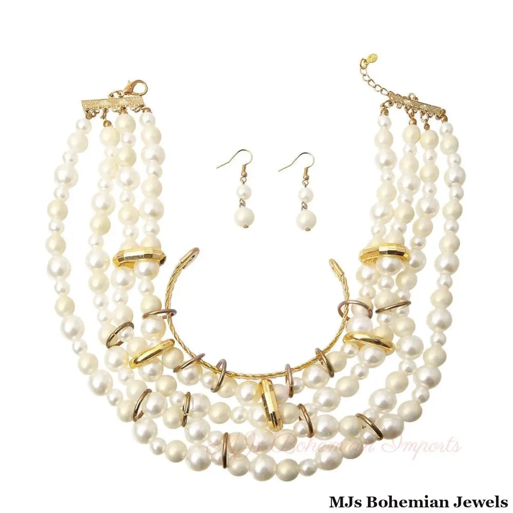 Layered Pearl Choker Set