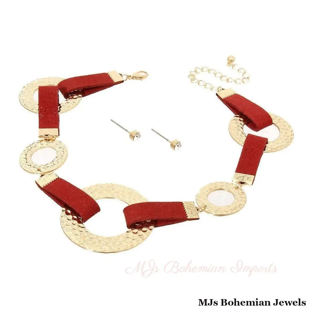 Leather with Metal Choker