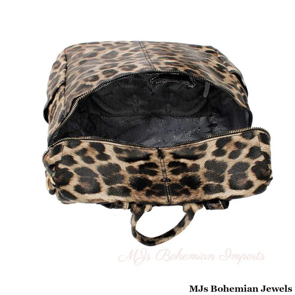 Leopard Square Backpack Purse