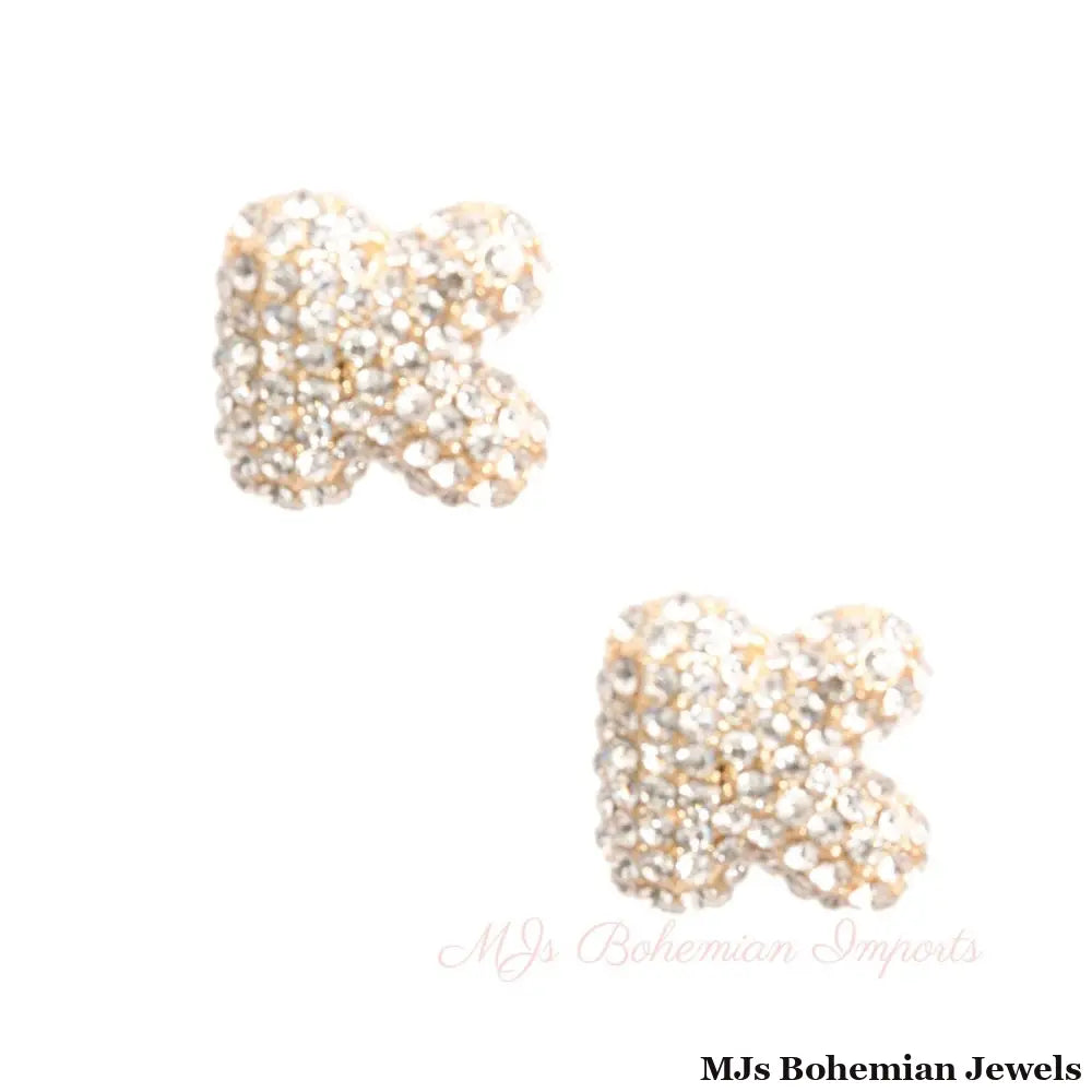 Letter K Rhinestone Studs