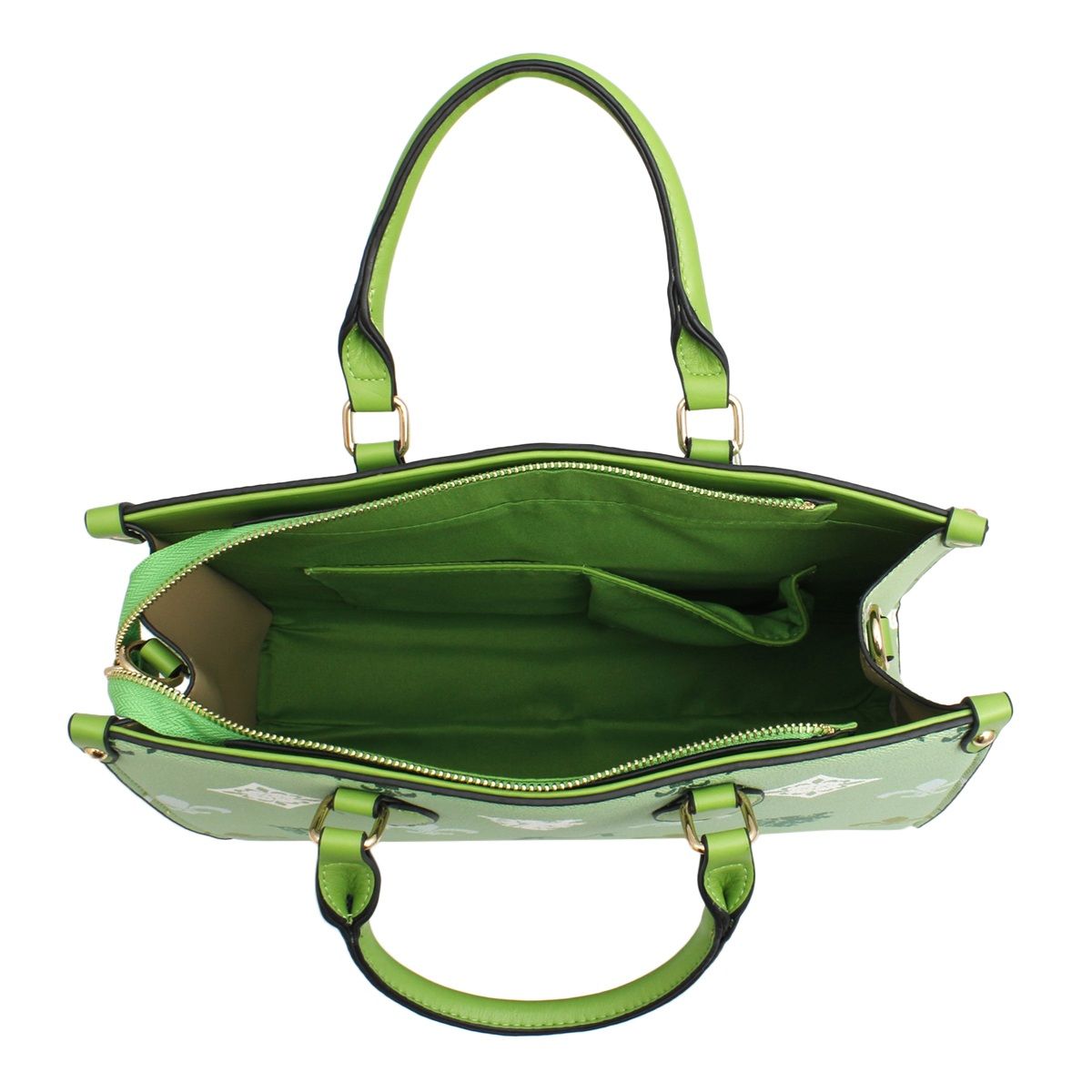 Tote Green Luxe Monogram Structured Satchel Bag