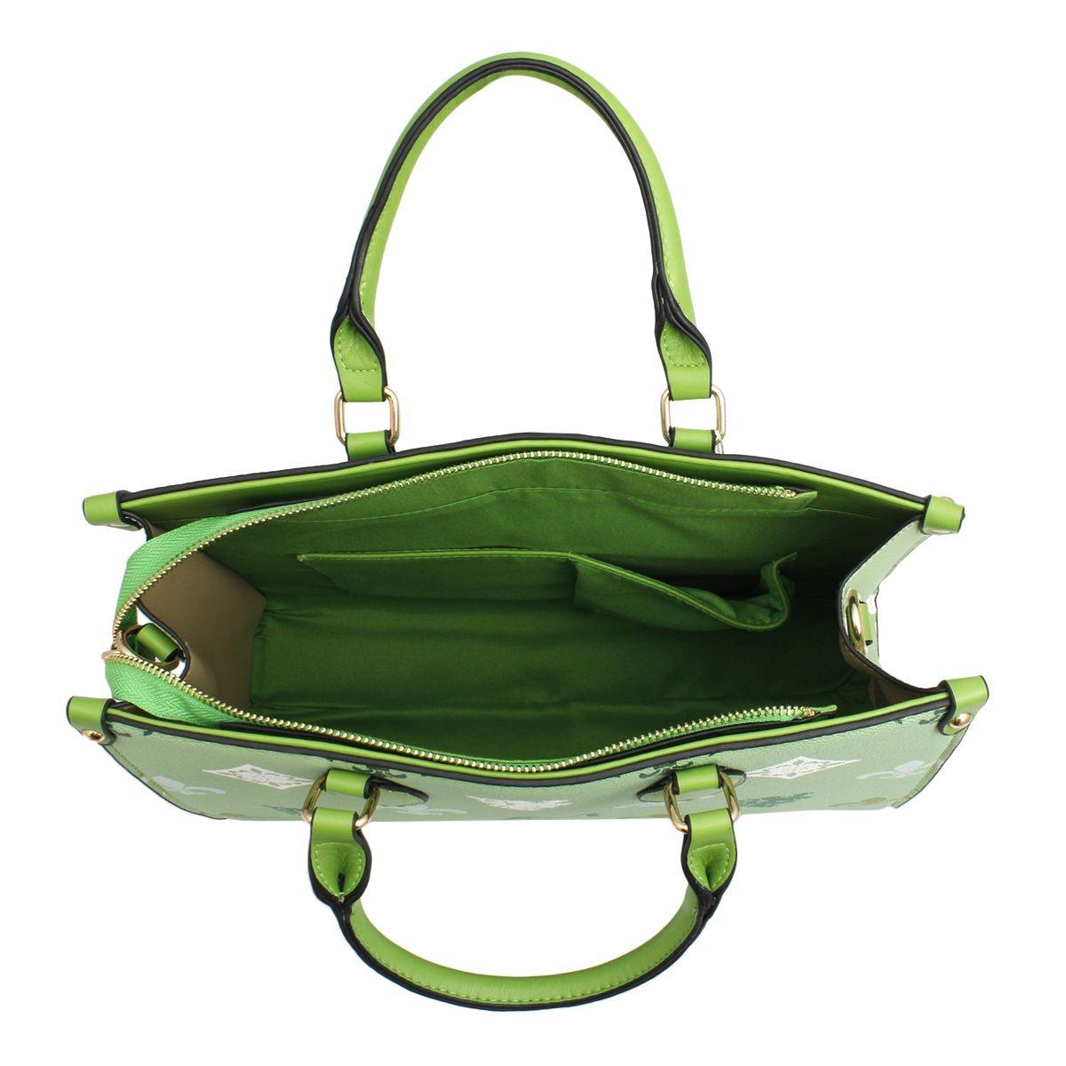 Tote Green Luxe Monogram Structured Satchel Bag