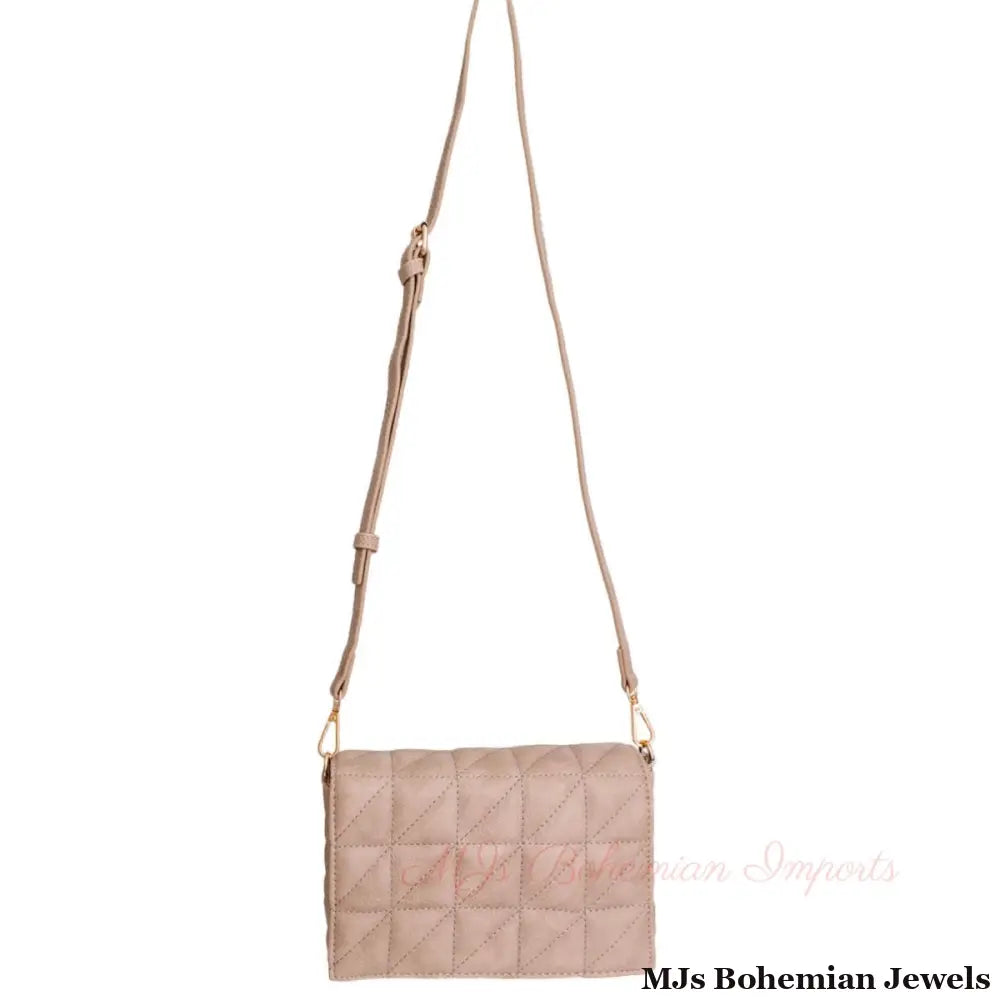 Light Brown Quilted Boxy Crossbody