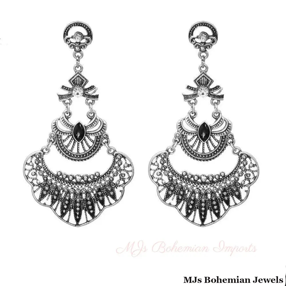 Metal Drop Burnished Earrings