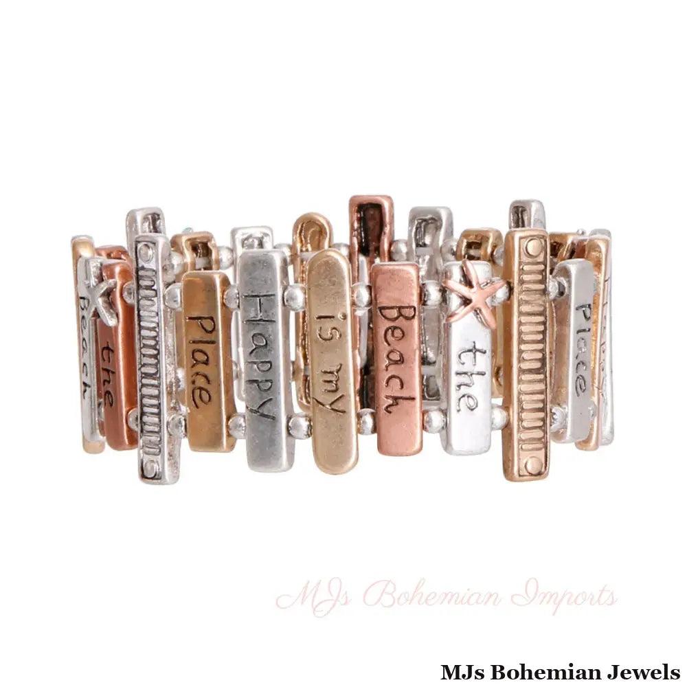 Mixed Metal Beach Happy Place Bracelet