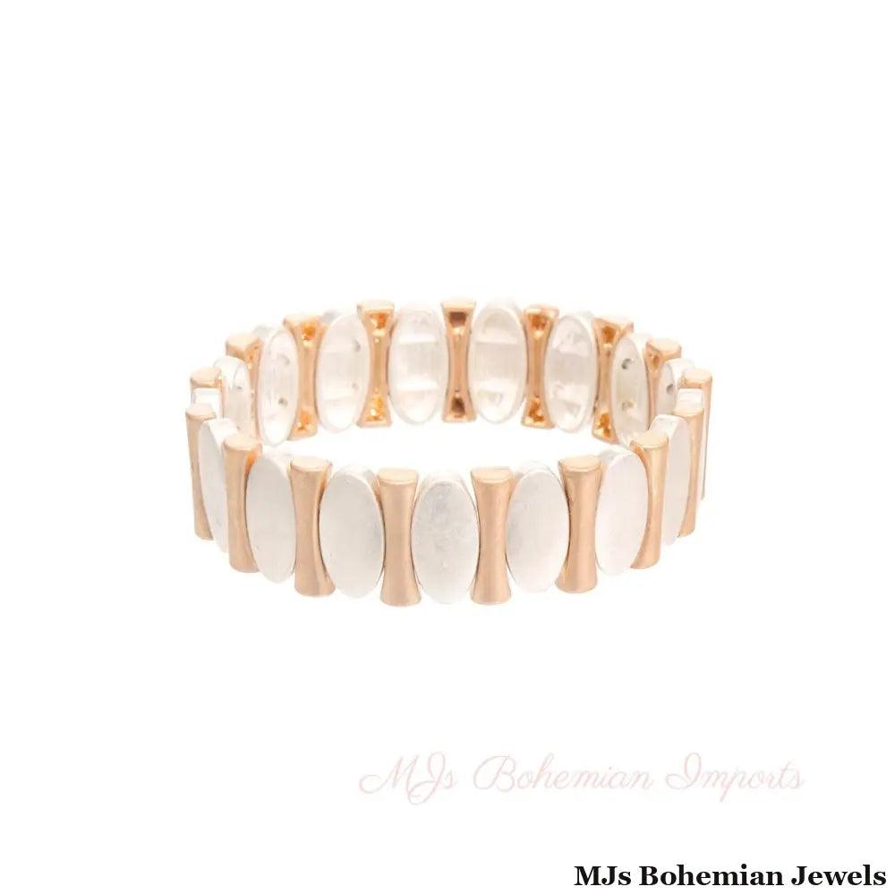 Mixed Metal Oval Bracelet