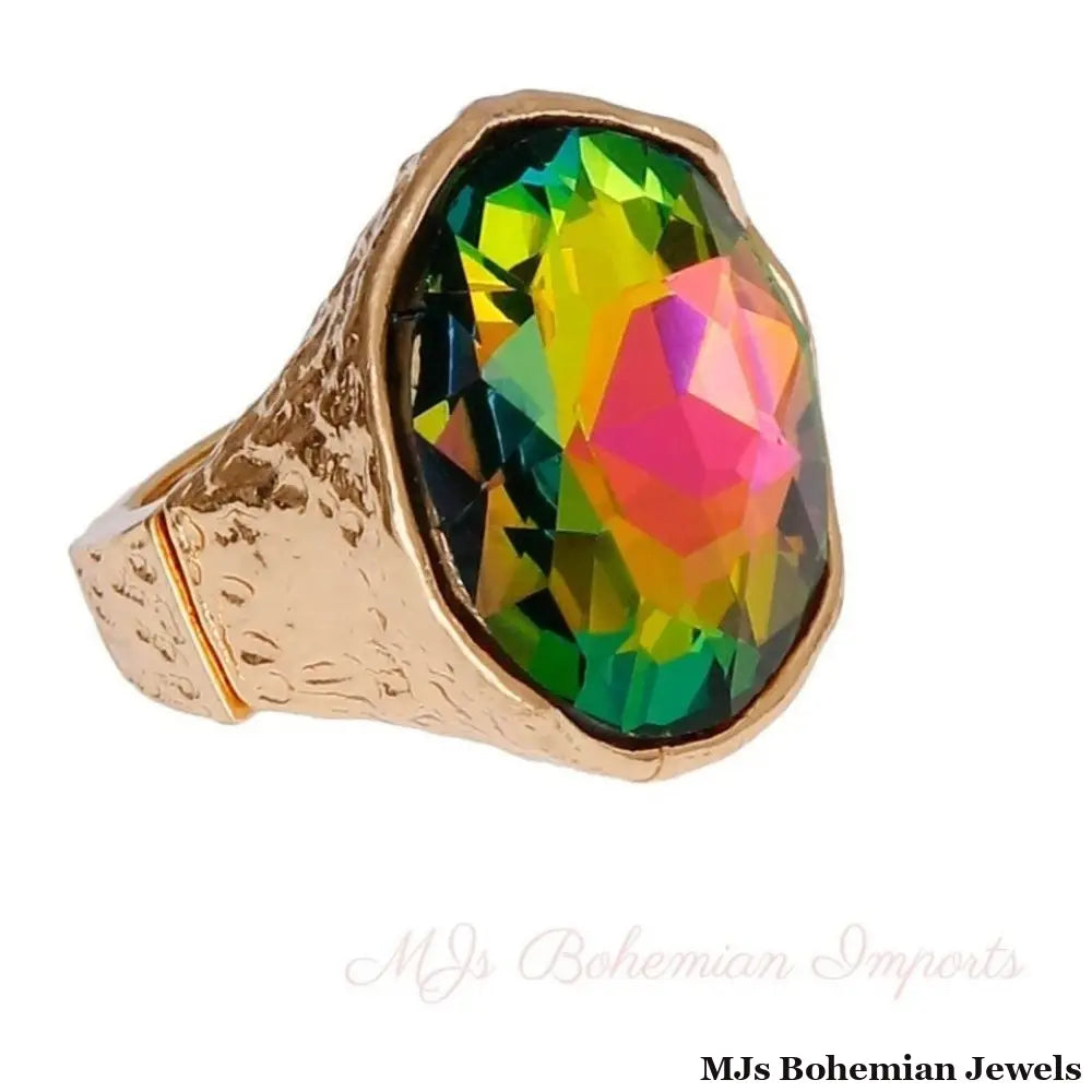 Multi Round Cut Crystal Ring