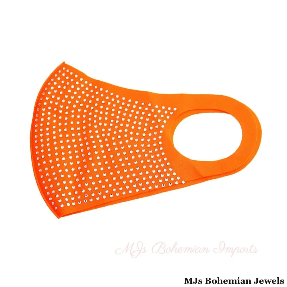 Neon Orange Sparkly Face Mask