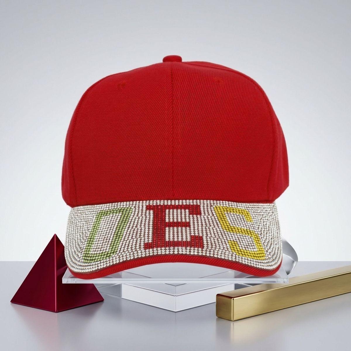 OES Red Canvas Greek Brim Baseball Cap