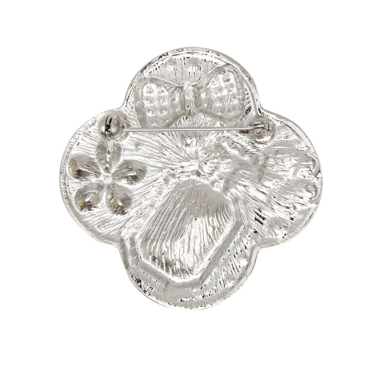 Brooch Couture Clover Blue Glass Perfume Pin