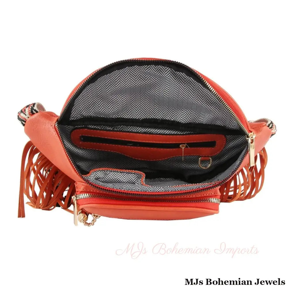 Orange Fringe Fanny Pack