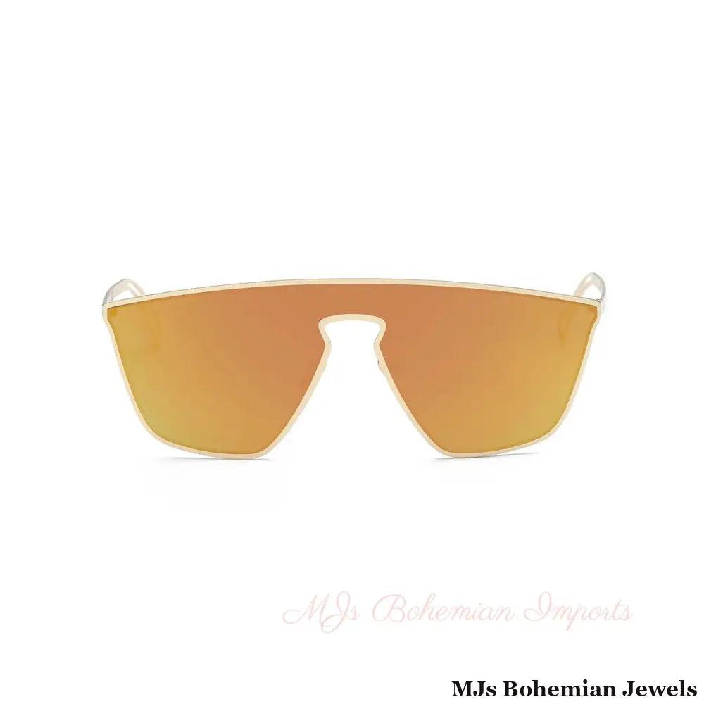 Orange Futuristic Flat Lens Sunglasses