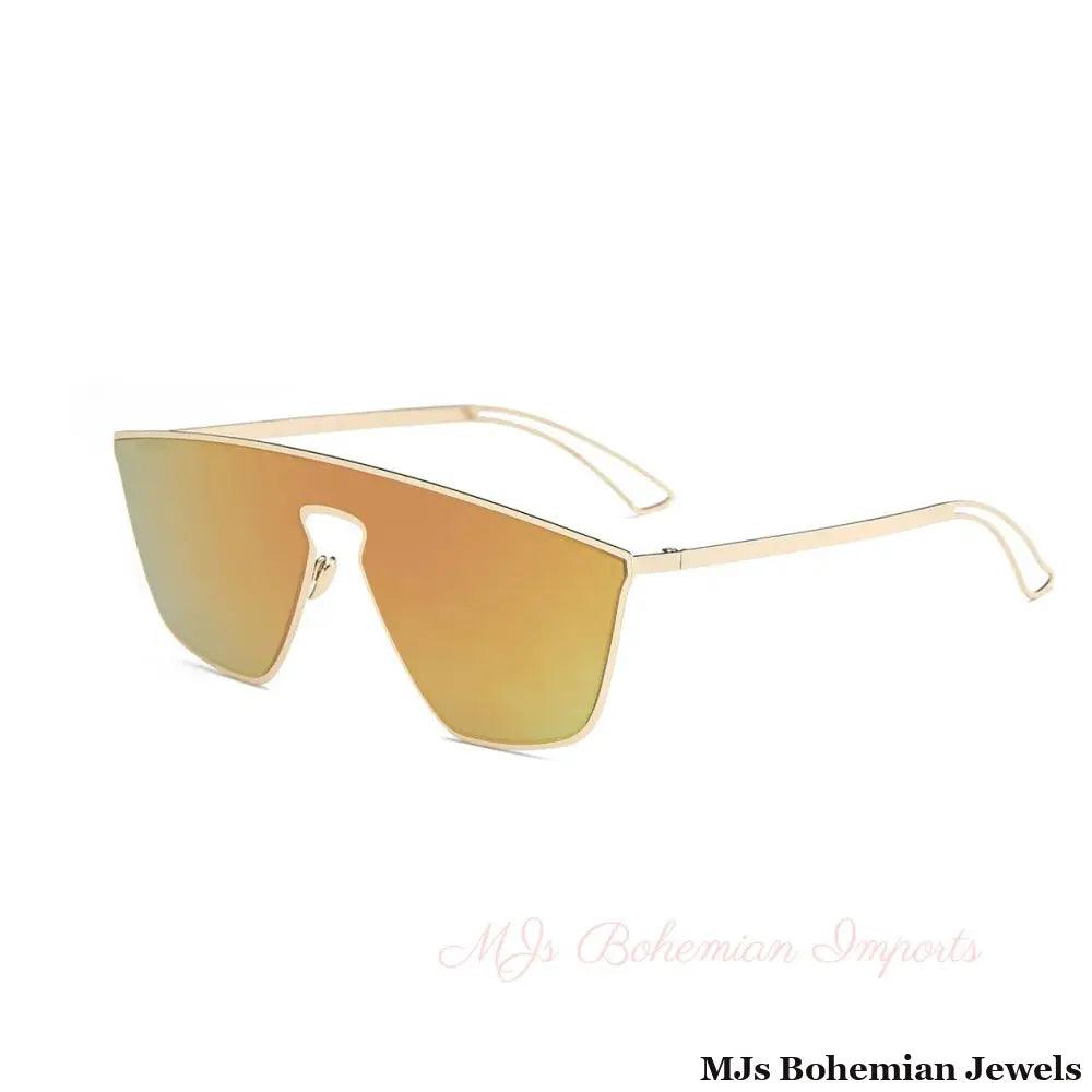 Orange Futuristic Flat Lens Sunglasses