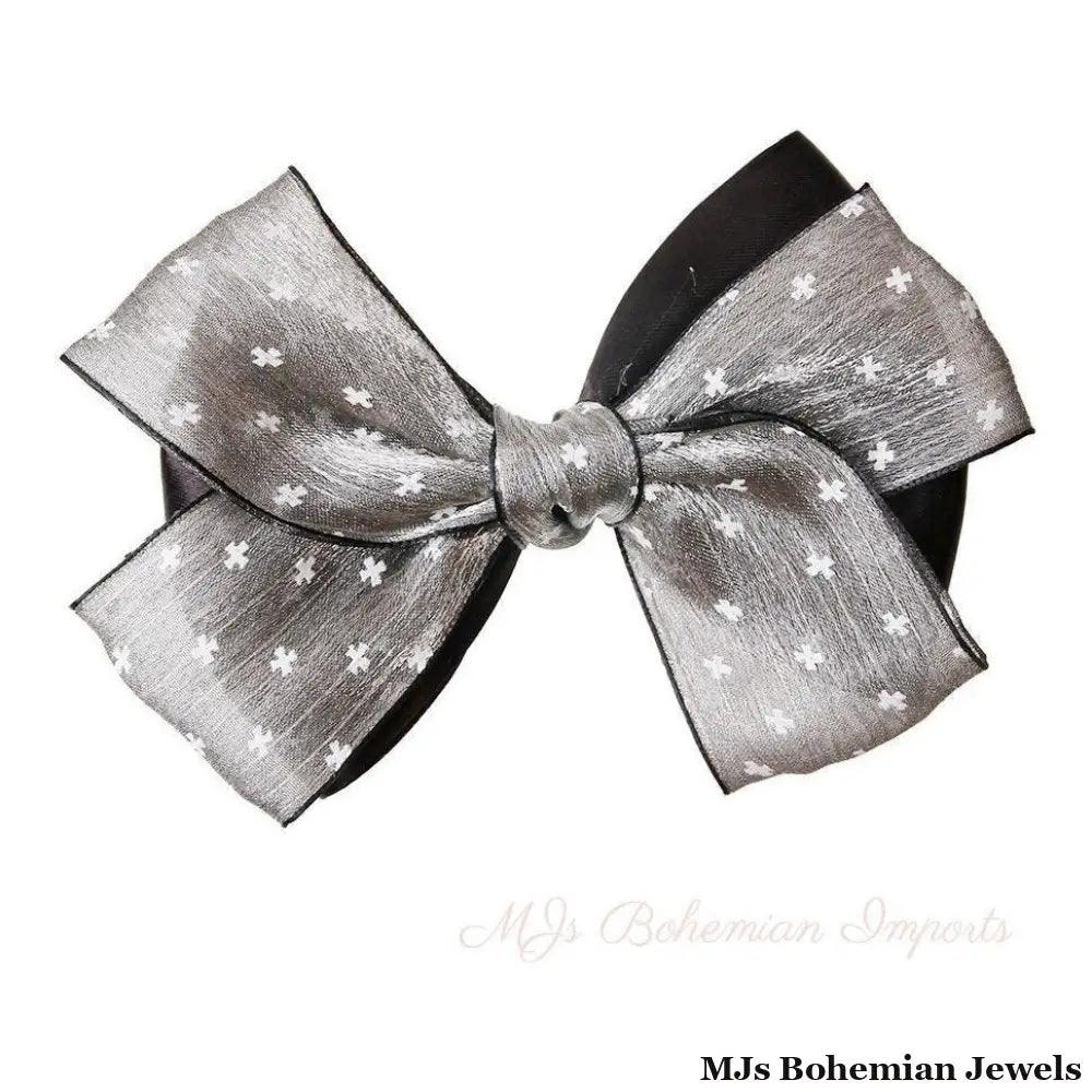 Pair of Gray and Black Bow Shoe Bands