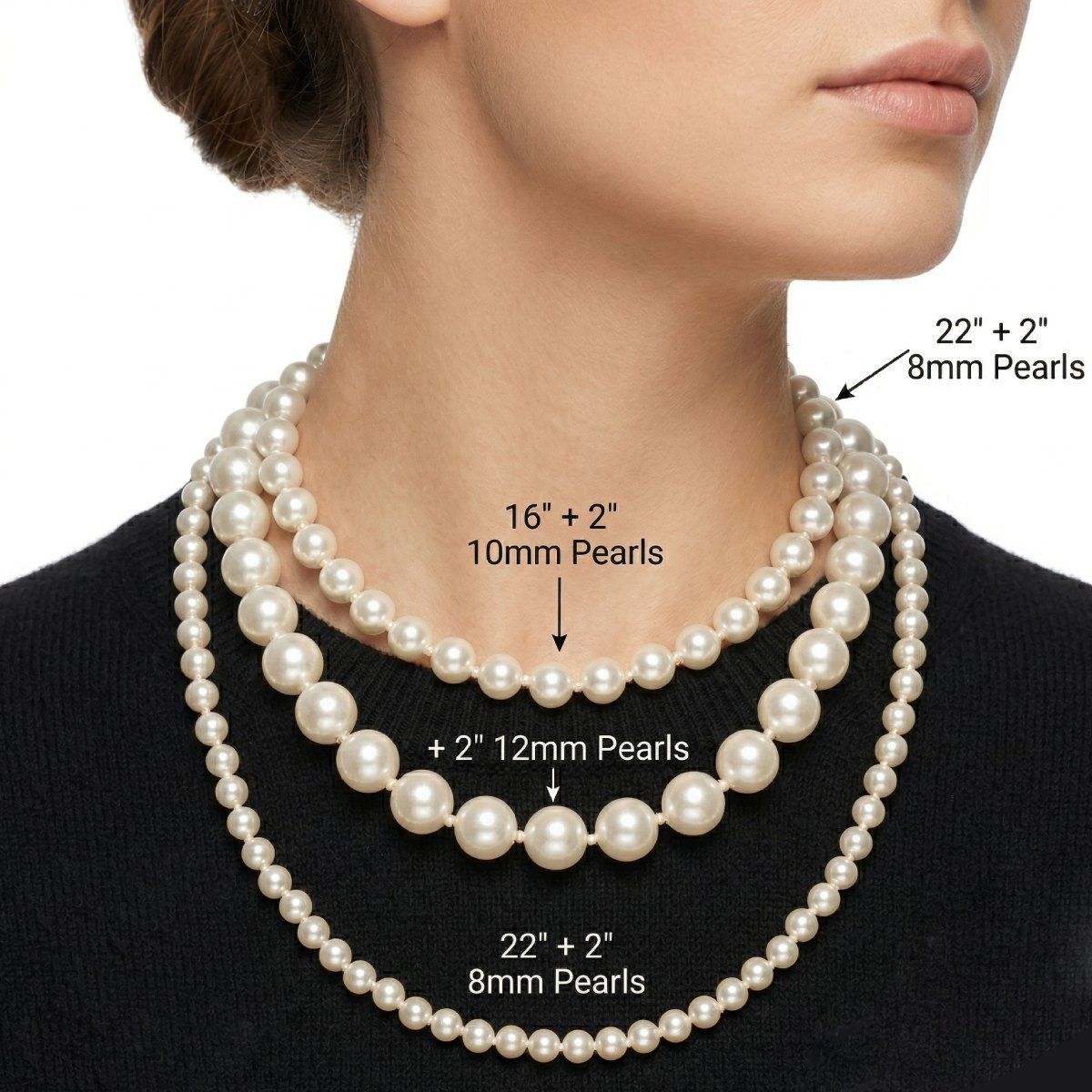 12mm Cream Glass Pearl Thread Knot Necklace