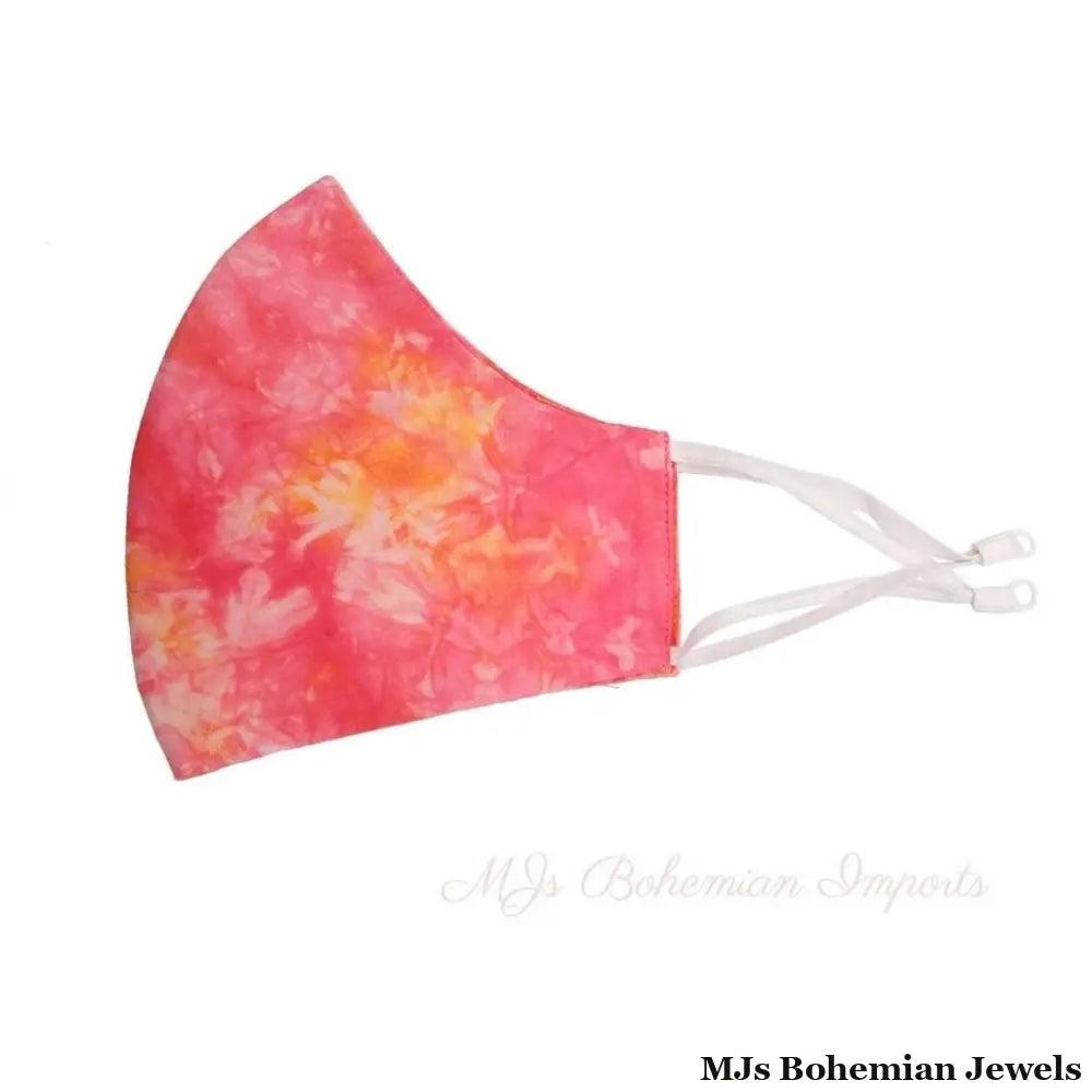 Pink and Yellow Tie Dye Mask