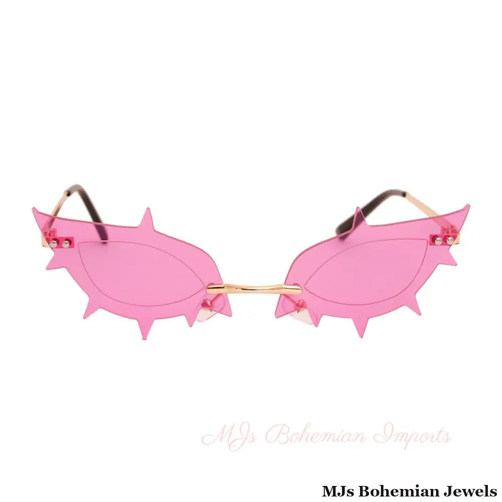 Purple Rimless Spike Sunglasses