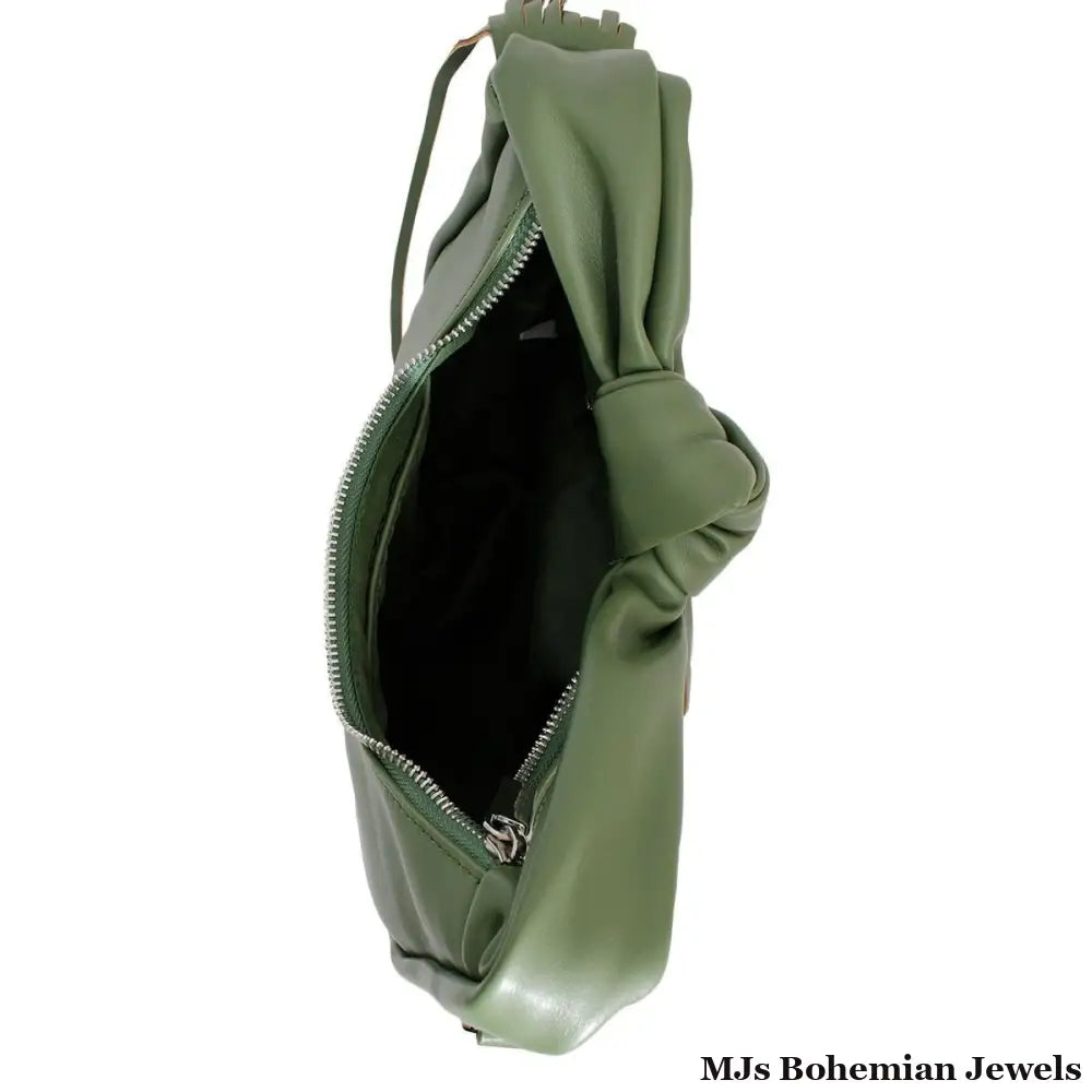 Purse Green Round Fringe Shoulder Bag for Women